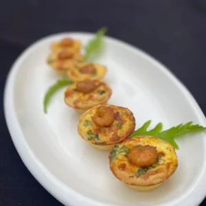 Mini quiche de camarão
