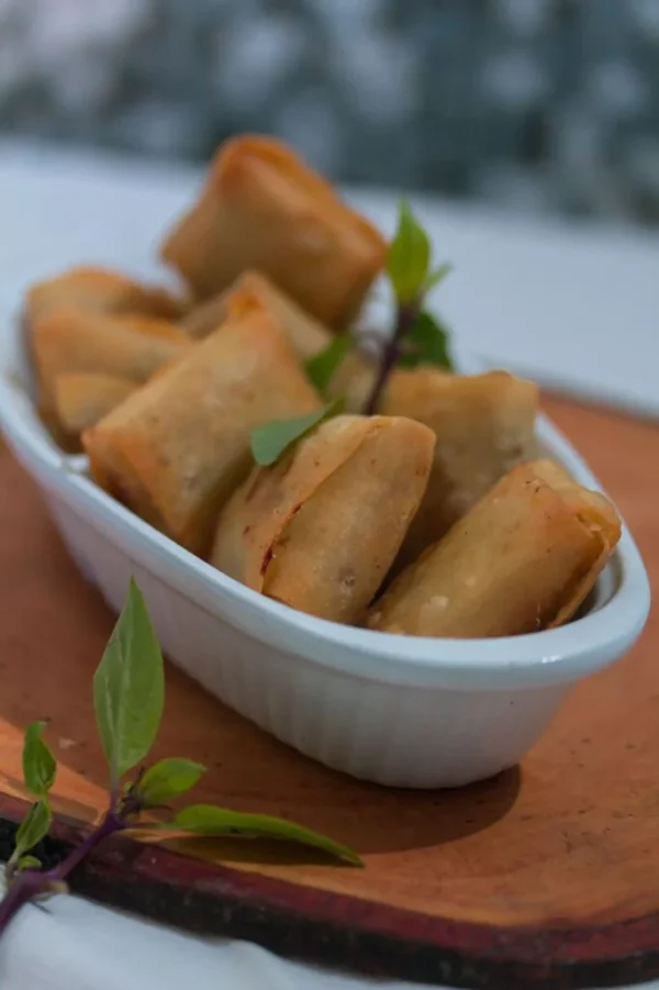 Quadrados de frango com legumes e queijo